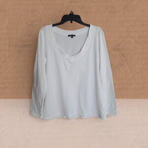 Ambiance White V-Neck Blouse